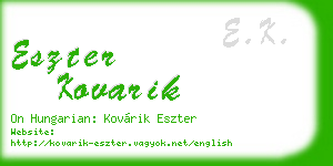 eszter kovarik business card